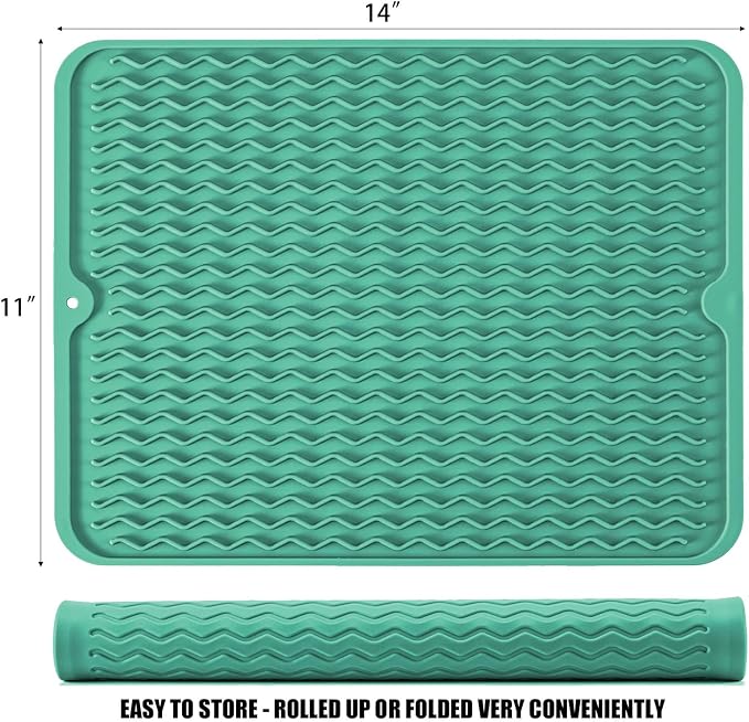 Large 14" x 11" Silicone Dish Drying Mat - Image 2