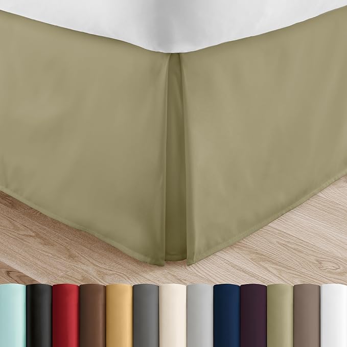 Linen Market Bed Skirt - Ultra Soft Microfiber - Easy Fit with 14 Inch Tailored Drop - Hotel Quality, Shrinkage & Fade Resistant - Bed Cover - King Bed Set - Bedroom Décor - (King, Sage)