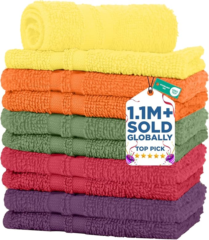 DAN RIVER 10 Pack Wash Cloths for Showering by DanRiver