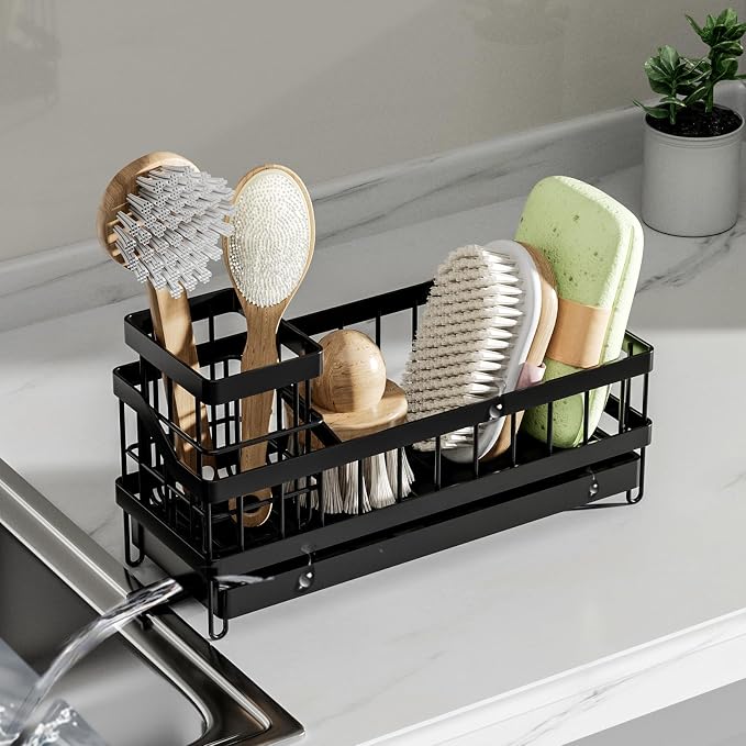 Large Sponge Holder for Sink, Stainless Steel Sink Caddy Organizer - Image 4
