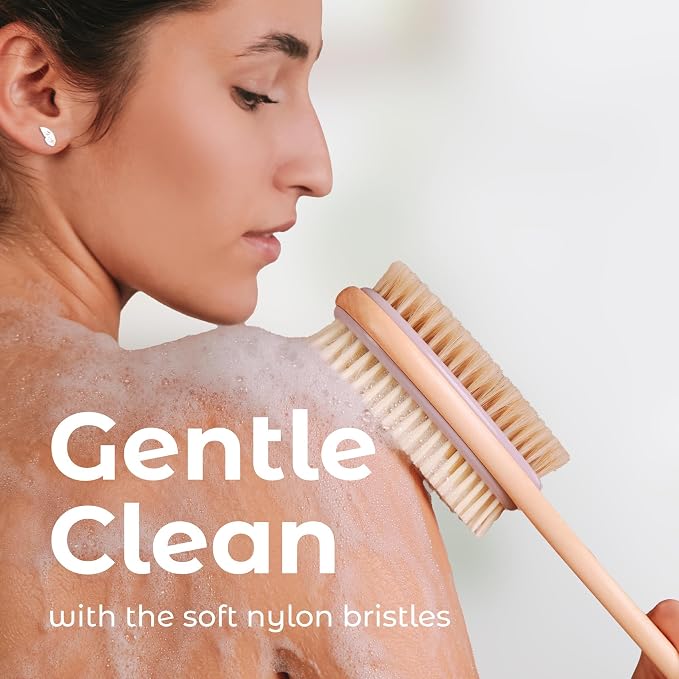 MainBasics Back Scrubber for Shower – Long Handle Dual-Sided Brush for Body - Image 5