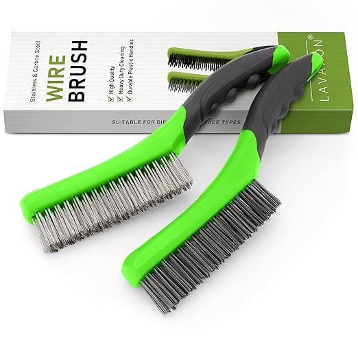 Wire Brush Set-Heavy Duty Stainless & Carbon Steel Bristles by Lavaxon-TheCleaningCompanion