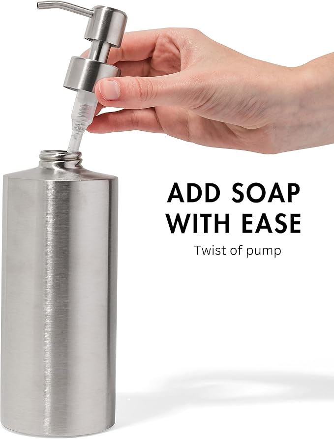 Silver Soap Dispenser Stainless Steel - Image 2