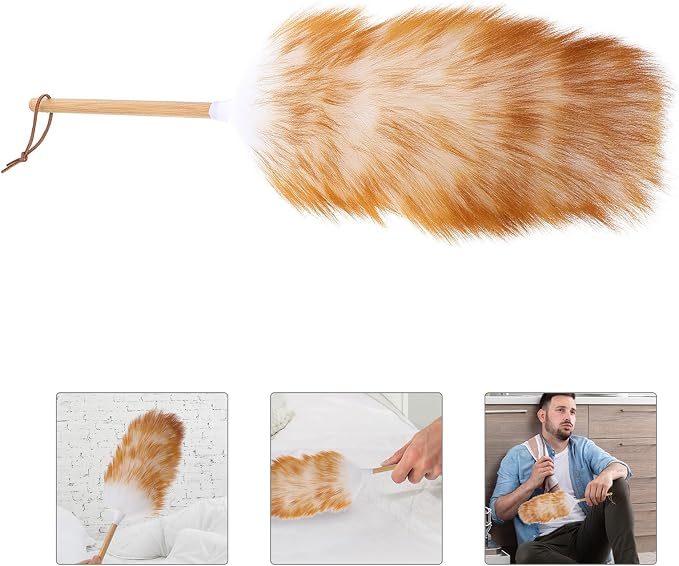Wooden Handle Lambswool Duster Household Dust Cleaner - Image 9