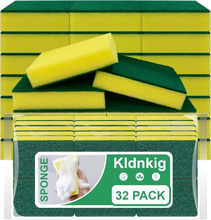 Cleaning Sponge, 32 Pack Dual-Sided Dishwashing Sponge by Unknown