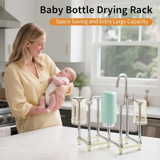 Marbrasse Retractable Cup Drying Rack, Drinking Glass and Sports Bottle Drainer - Image 5