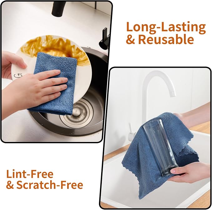 80 Pack Microfiber Cleaning Cloth Roll, Lint Free Rags & Tear Away Reusable - Image 5