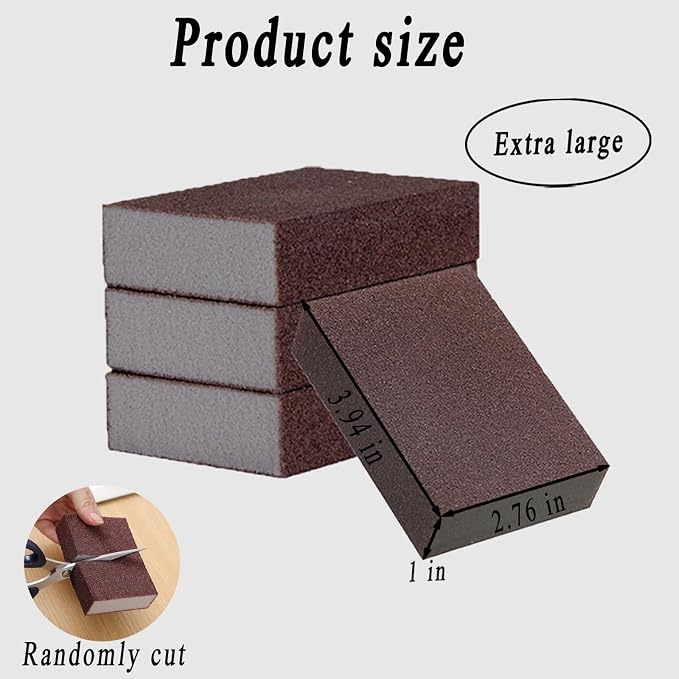Baitiane 6 Pack Carborundum Nano Emery Sponge, Sanding Sponge Block, Rust - Image 5