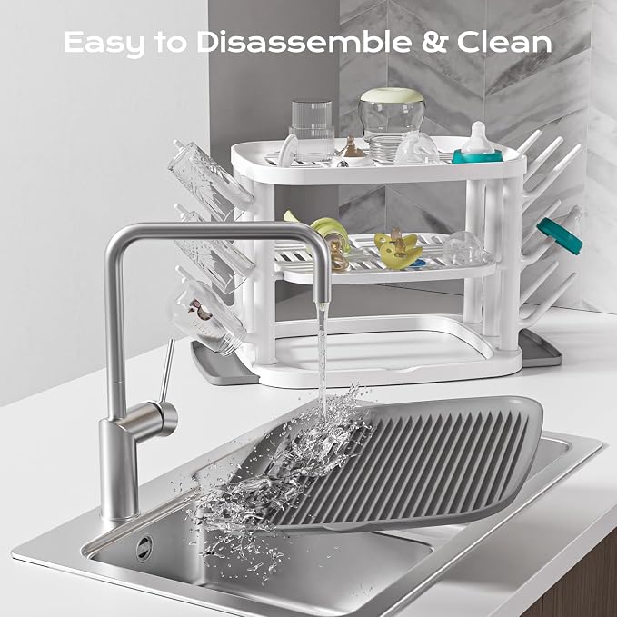 Baby Bottle Drying Rack, 3-Tier Large Capacity Countertop Organizer - Image 5