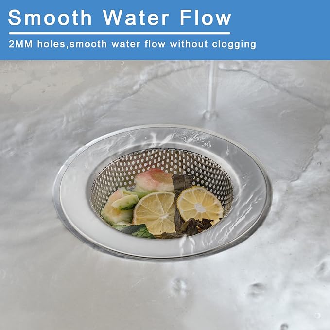 3 Pcs Sink Strainer for Most Kitchen Sink Drain Basket, Upgraded Double-Layer - Image 6