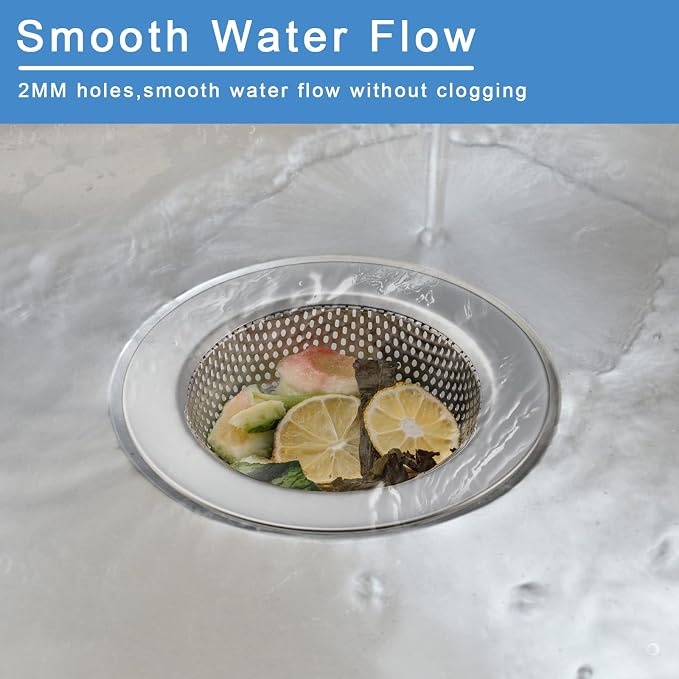 2 Pcs Sink Strainer for Most Kitchen Sink Drain Basket, Upgraded Double-Layer - Image 6