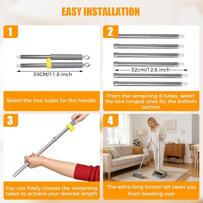 Upgrade Broom and Dustpan Set 180° Rotatable Head - Image 7