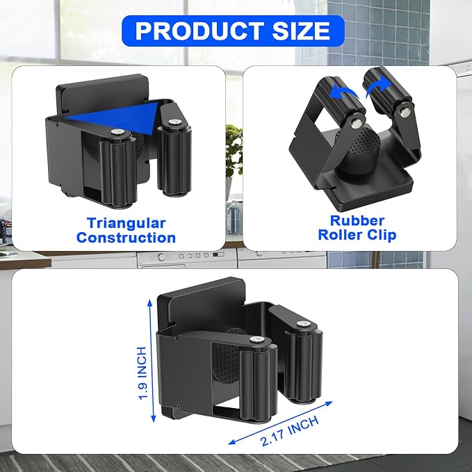 Strong Magnetic Mop Broom Holder, 2 Pack Heavy Duty Magnetic Mop Hanger - Image 3
