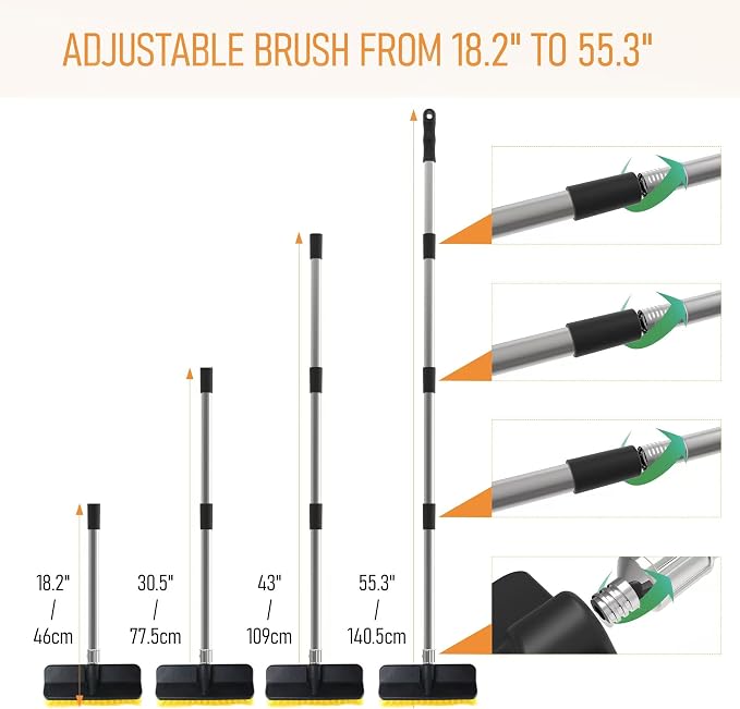 Car Wash Brush with 55" Long Handle | Car Wash 10" Dip Soft Brush | No Scratch - Image 4