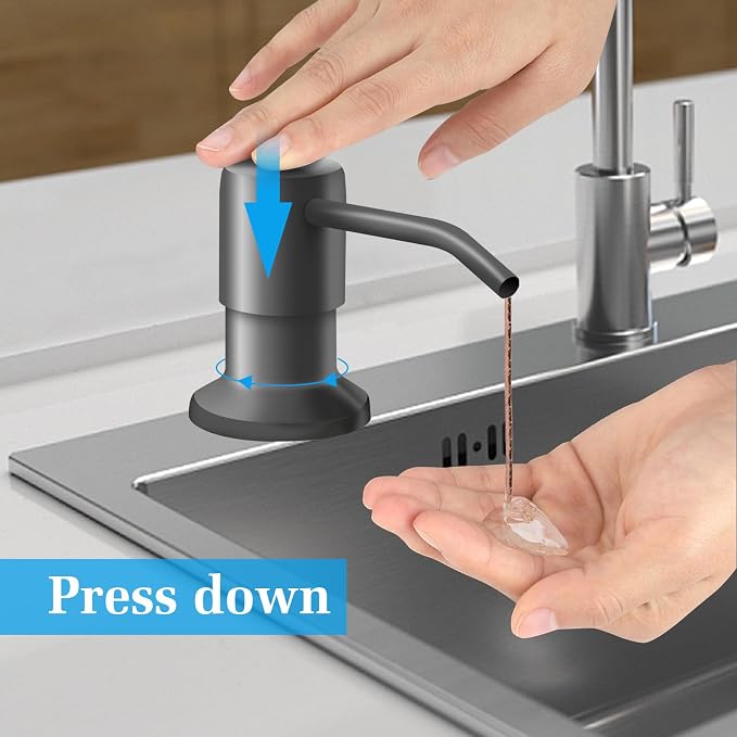 Soap Dispenser for Kitchen Sink and Extension Tube Kit, Stainless Steel - Image 2
