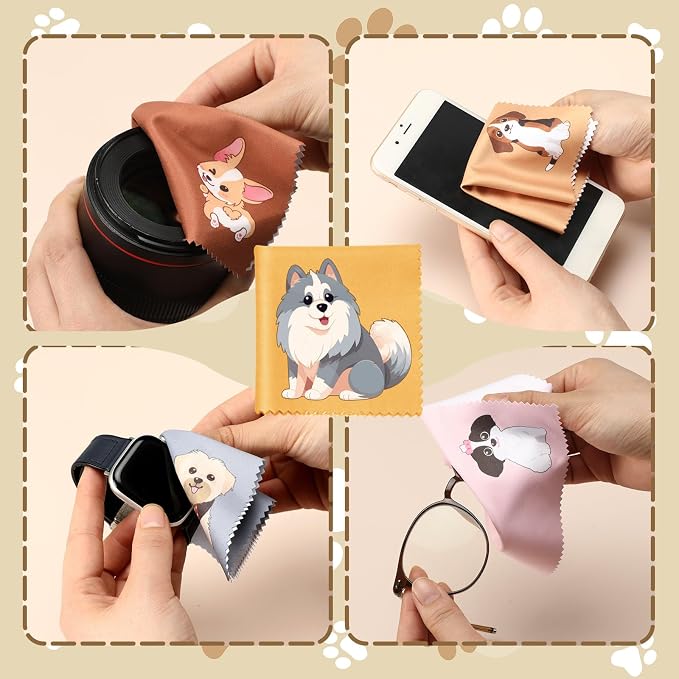 Breling 24 Pack Microfiber Cleaning Cloth Cute Animal Eyeglass Clean Cloths - Image 6