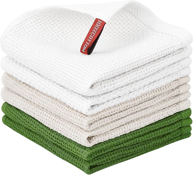 Nialnant 100% Cotton Kitchen Dish Towels, Waffle Weave Dish Cloths by Nialnant