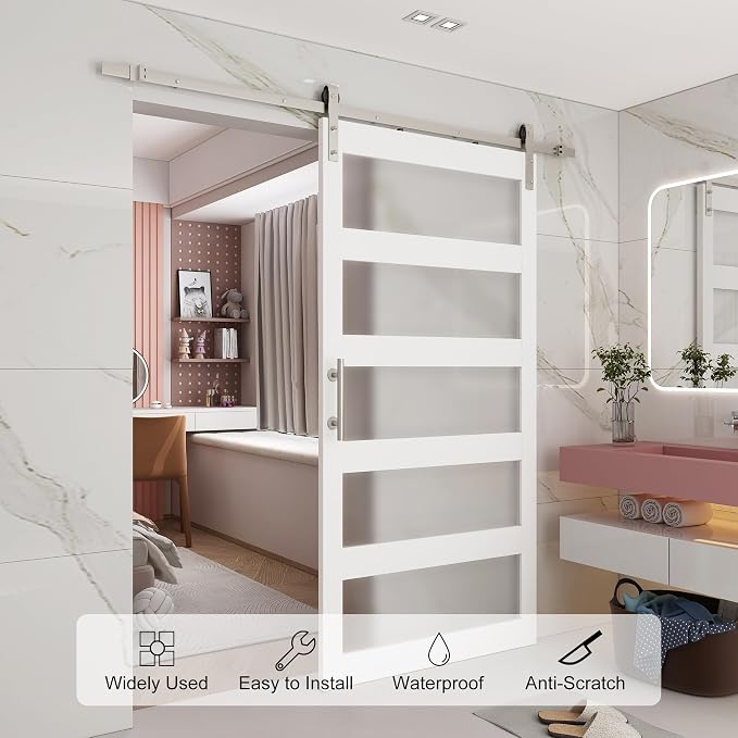 BARNSMITH 42in x 84in Glass Barn Door - Image 6