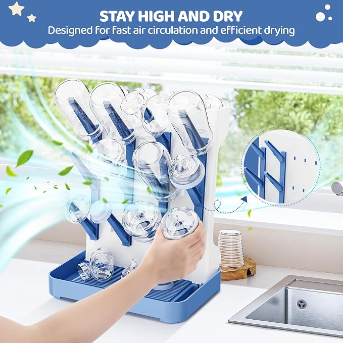 Dayacoco Baby Bottle Drying Rack, Space Saving Vertical Bottles Dryer Holder - Image 3