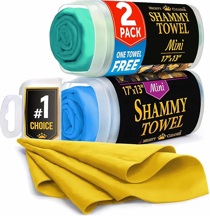 Premium 2pk Mini +1 Free Shammy Cloth by MightyCleaner