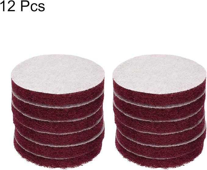 HARFINGTON 12pcs Scrubber Scouring Pads 500 Grits 3 Inch Drill Power Brush Hoop - Image 3