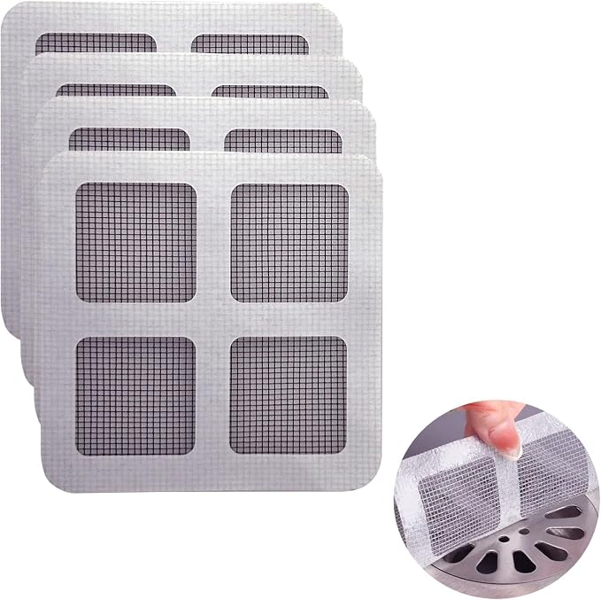 40 Pcs Disposable Shower Drain Cover Hair Catcher Shower Drain Mesh Stickers by Unknown