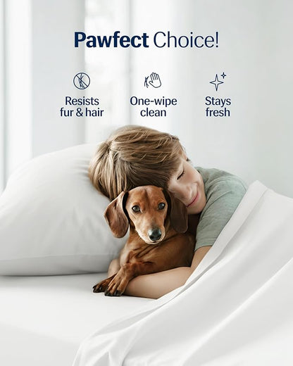 REST® Evercool®+ Cooling Sheet Set, Cali King, Arctic White, Breathable Bed Sheets for Hot Sleeper and Night Sweats, with Pillowcases, with Ionic+ Self-Cleaning Silver Yarn for Sensitive Skin, 4PCS