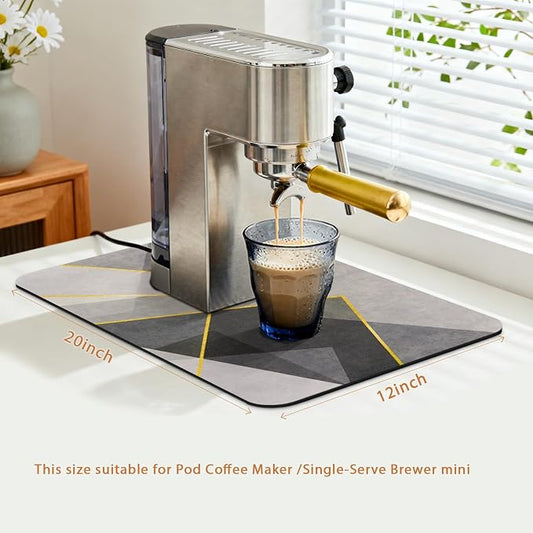 Espresso Mat 20x12 Inch, Absorbent Hide Stain Rubber Backed Dish Drying Mat - Image 2