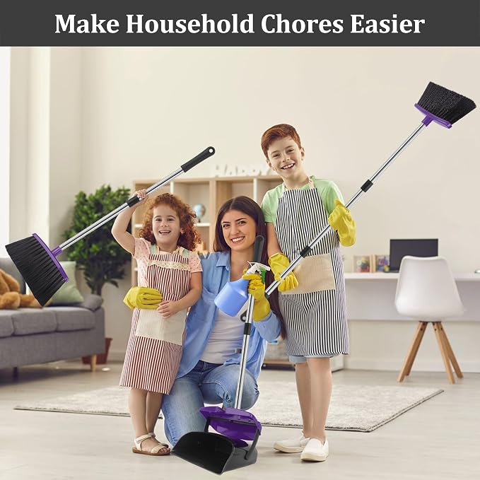 Broom and Dustpan Set, Windproof and Self-Cleaning Teeth - Image 8