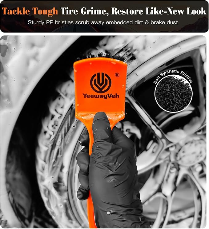 YeewayVeh 4PCS Car Wheel Brush Kit, Microfiber Wheel Cleaner Brush - Image 5