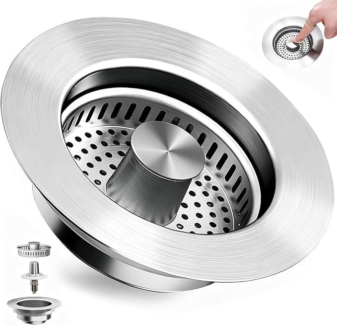 3 in 1 Kitchen Sink Drain Strainer, Universal Pop Up Stopper by Unknown