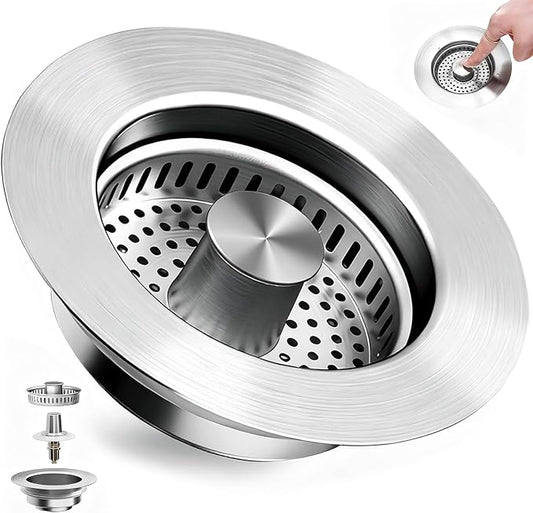 3 in 1 Kitchen Sink Drain Strainer, Universal Pop Up Stopper by Unknown