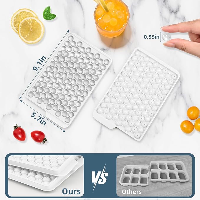 WIBIMEN Mini Ice Cube Trays, Small Tiny Round Pebble Crushed Nugget Ice Trays - Image 5