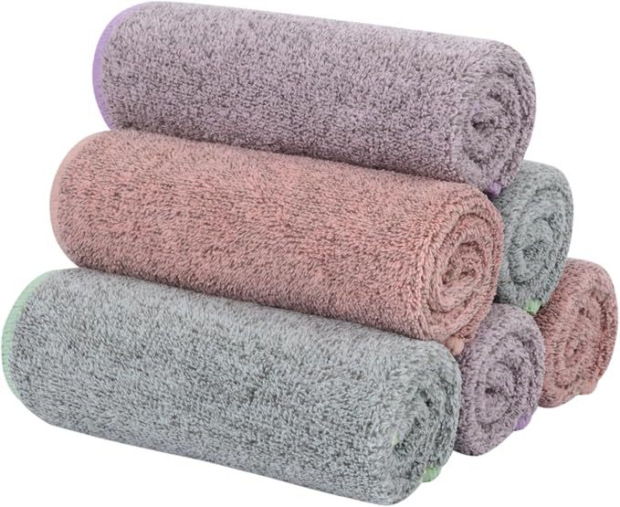 SINLAND Microfiber Face Cloths Highly Absorbent Washcloths Soft Feel Fingertip by SINLAND