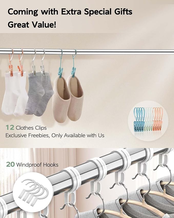 Clothes Drying Rack 95 Inches Folding Outdoor Indoor, Drying Rack Clothing - Image 4