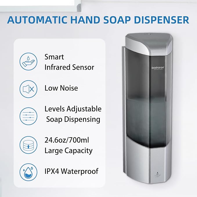 Automatic Soap Dispenser, Wall Mounted Liquid Soap Dispenser 24.6oz/700ml - Image 2