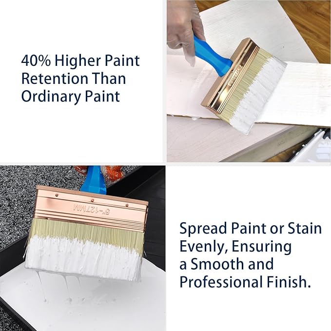 Deck Stain Brush, 3 Pack Thick Paint Brushes - Image 4