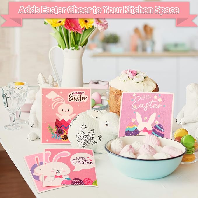 Easter Swedish Dishcloth Set of 10, Super Absorbent Swedish Kitchen Dish Cloths - Image 5