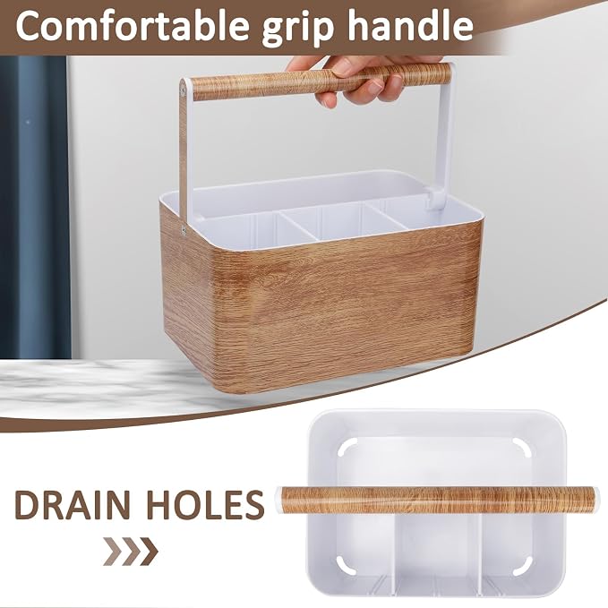 Shower Caddy Portable for College: Devided Bathroom Caddy Shower Basket for Dorm - Image 3