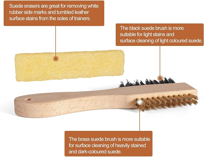 2-Piece Suede Brush and Suede Eraser, Suede Cleaner Kit, Suede Brush - Image 5