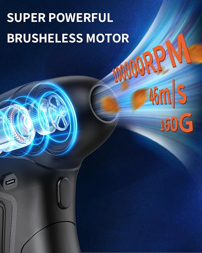 PureWellness Compressed Air Duster Can, Cordless Air Blower, Rechargeable - Image 2