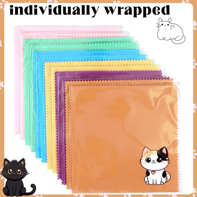 Breling 24 Pack Microfiber Cleaning Cloth Cute Animal Eyeglass Clean Cloths - Image 4