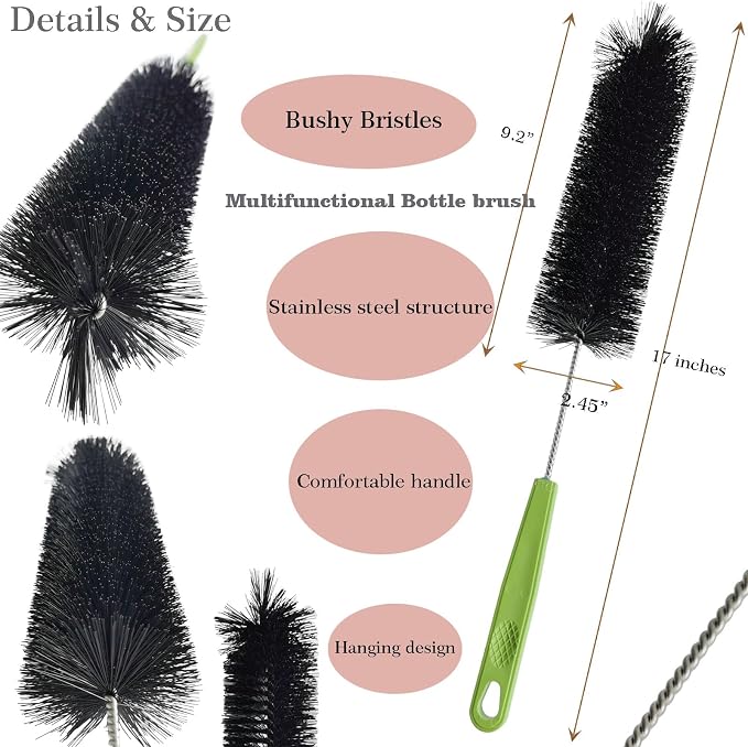 17 Inches Extra Long Handle Bottle Cleaning Brush - Image 3