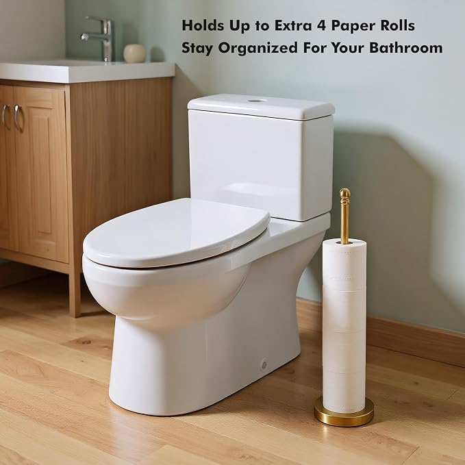 Toilet Paper Holder Stand Holding Up to 5 Paper Rolls, Free-Standing Spare - Image 6