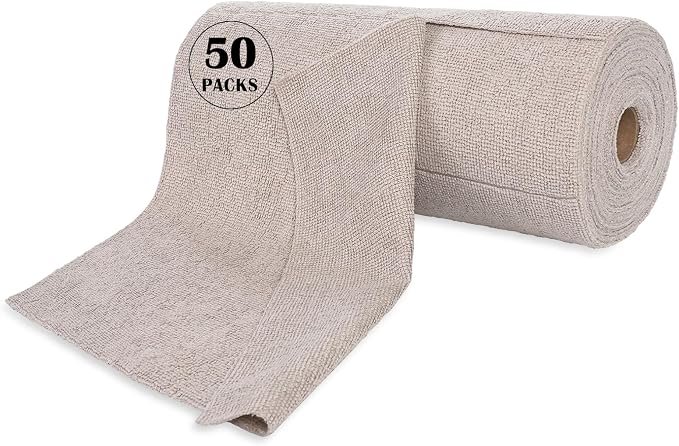 Reusable Cleaning Cloths Microfiber Towel: 50 Pack Washable Tear Away Cleaning by YoulerTex