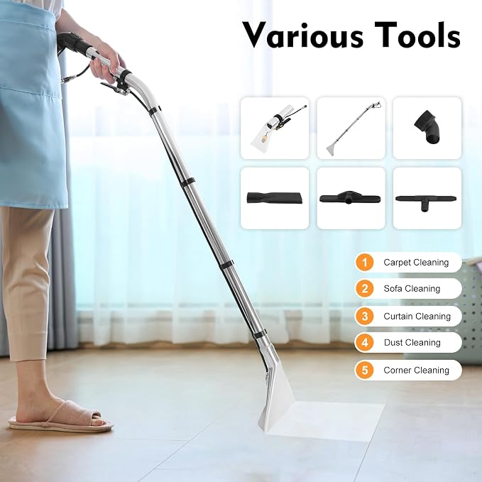 40L Commercial Carpet Cleaning Machine, 3 in 1 Carpet Spraying Floor Brush - Image 3