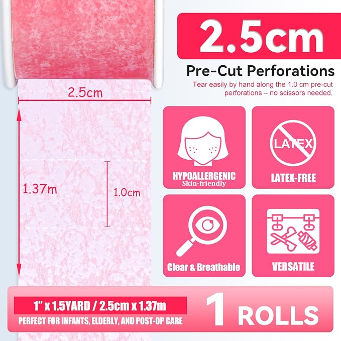 FRESINIDER Silicone Tape 1" x 1.5 Yard Pink 4 Rolls - Image 2