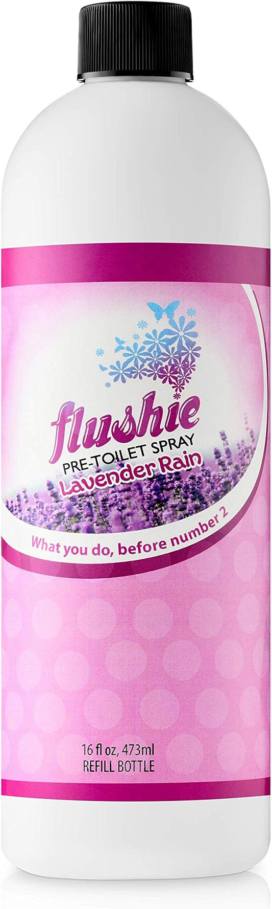 Flushie Pre-Toilet Spray 16 oz Lavender Rain Scent Bathroom Spray 16-Ounce Pump by FlushiePre-ToiletSpray