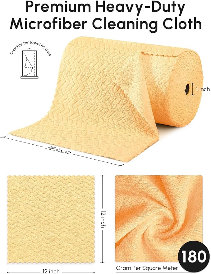 Microfiber Cleaning Cloths Roll, 75 Pack Tear Away Microfiber Towels Roll - Image 3