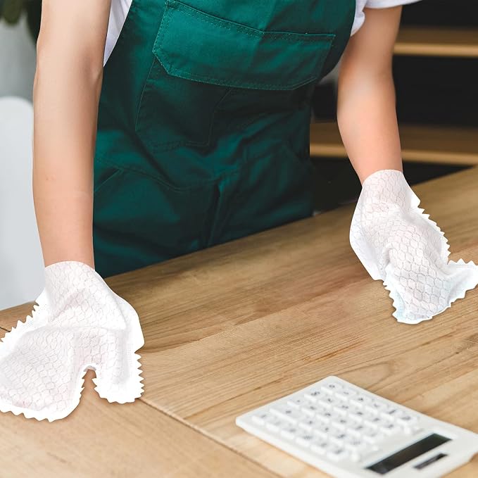 Patelai 40 Pieces White Microfiber Dusting Cloths Gloves, Dust Wipes, Feather - Image 5